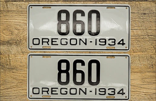 Oregon 1934 Passenger Plate Pair