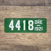 A single restored 1921 Oregonplates plate #4418