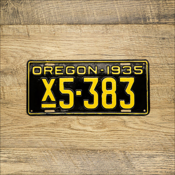 Oregon 1935 X Plate - Unknown Type